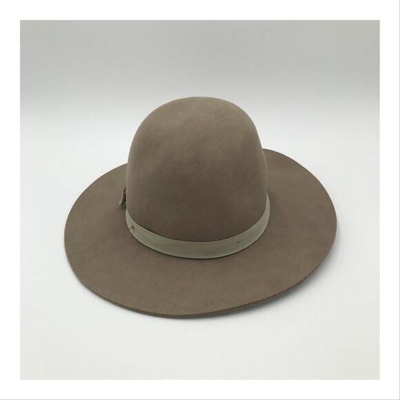 Brixton Womens Dalila Wool Felt Hat Small 7 56cm Beige Fedora Ribbon Floppy Brim - Picture 6 of 10